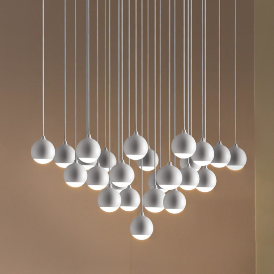 Grande lampadario per salotto a cascata led 62w 3000k bianco vivida shallow