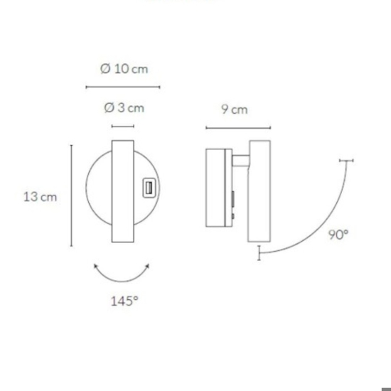 Applique da comodino bianco led 2w 3000 4000k vivida betu