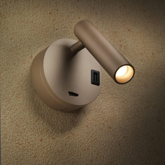 Applique orientabile da comodino led 3000 4000k sabbia vivida betu