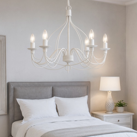 Corte sp5 lampadario per camera da letto bianco antico ideal lux