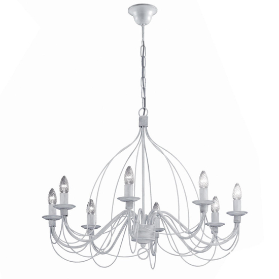 Corte sp8 lampadario ferro batutto bianco ideal lux