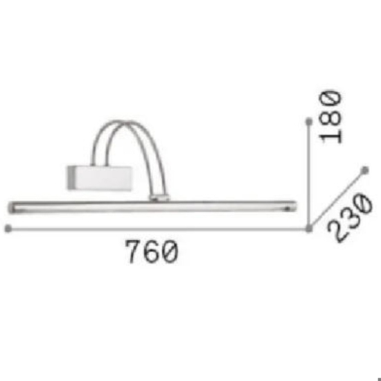 Ideal lux bow ap d76 applique bagno cromo led 8w 3000k