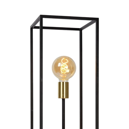 Lampada da terra vintage squadrata metallo nero oro