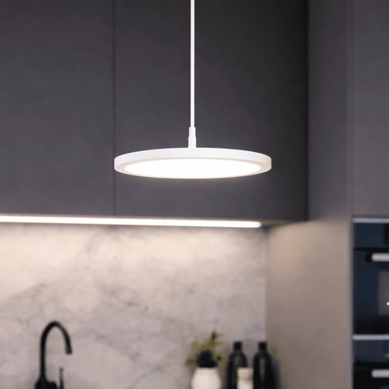 Lampada a sospensione per isola cucina bianca led 15w cct vivida mystery