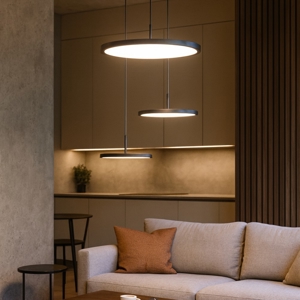 Lampadario moderno per soggiorno led 45w 3000k 4000k nero vivida