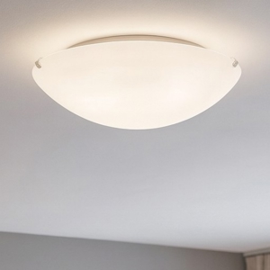 Ideal lux simply pl2 plafoniera moderna da cucina rotonda vetro bianco