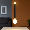 Vivida seventy marrone ossidato lampadario a sospensione led 6w 3000k da bagno moderna