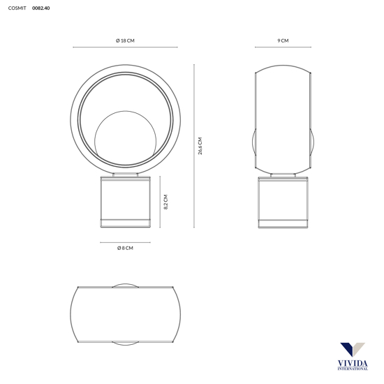 Cosmit nera h26 abat-jour vivida international design moderna metallo vetro