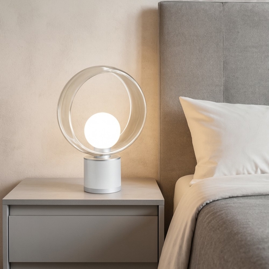 Vivida cosmit lampada abat-jour bianca da comodino design moderna h32cm