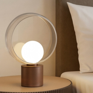 Lampada da comodino vivida cosmit marrone design moderna