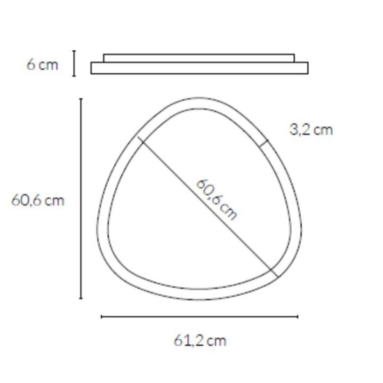 Plafoniera a led vivida lifering titanio 48w 3000k 4000k dimmerabile