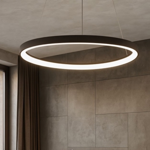 Lampadario vivida lifering moderno bronzo per soggiorno led 48w 3000k 4000k dimmerabile