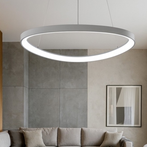 Lampadario moderno titanio rotondo led 48w 3000k 4000k dimmerabile vivida lifering
