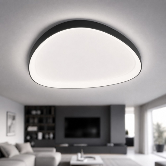 Plafoniera nera vivida lifering led 60w 3000k 4000k moderna