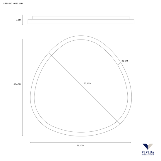Plafoniera nera vivida lifering led 60w 3000k 4000k moderna