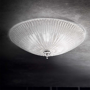 Ideal lux shell pl6 plafoniera per camera da letto rotonda di cristallo trasparente