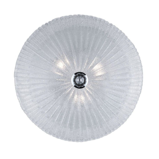 Ideal lux shell pl6 plafoniera per camera da letto rotonda di cristallo trasparente