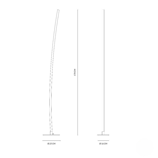 Lampada da terra design moderno led 3000k dimmerabile vivida light line