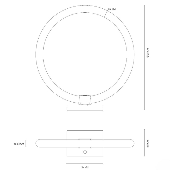 Vivida light line abat jour da comodino led 3000k dimmerabile