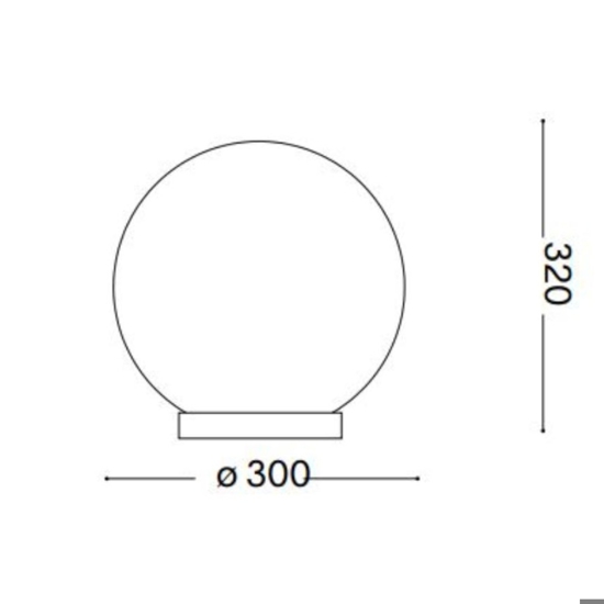 Mapa tl1 d30 ideal lux lampade da comodino sfera in vetro bianco 30cm per camera da letto