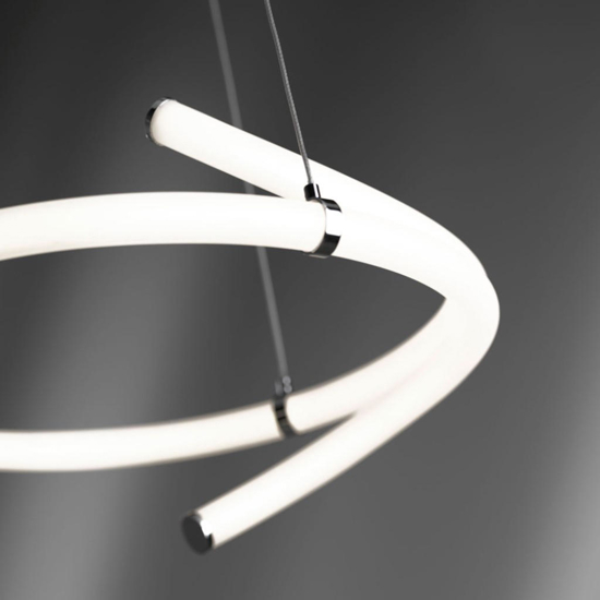 Lampadario per soggiorno moderno cromo led 3000k dimmerabile vivida lightline