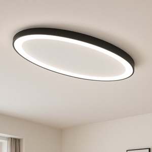 Plafoniera vivida lifering-o ovale nera led 3000k 4000k dimmerabile