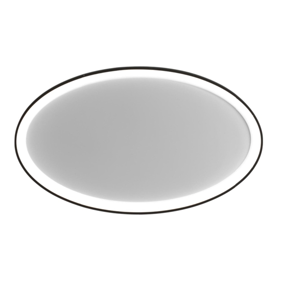 Plafoniera vivida lifering-o ovale nera led 3000k 4000k dimmerabile