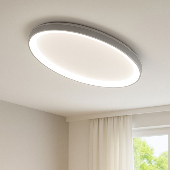 Plafoniera led 80w  vivida lifering-o titanio  3000k 4000k dimmerabile