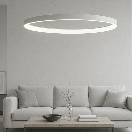 Lampadario titanio ovale led 40w 3000k 4000k vivida lifering-o