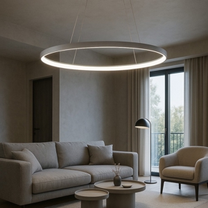 Lampadario vivida lifering-o ovale titanio led 50w 3000k 4000k