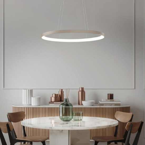 Vivida lifering-o lampadario moderno sabbia ovale led 50w 3000k 4000k