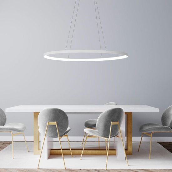Vivida lifering-o lampadario moderno led bianco 80w 3000k 4000k ovale