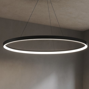 Grande lampadario ovale nero led 80w 3000k 4000k vivida lifering-o