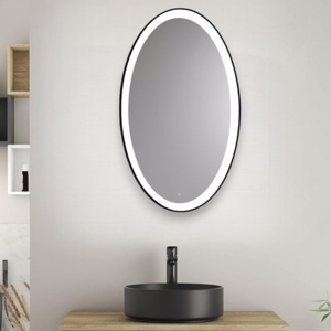 Specchio da parete ovale nero 28w 3000k vivida lifering-o
