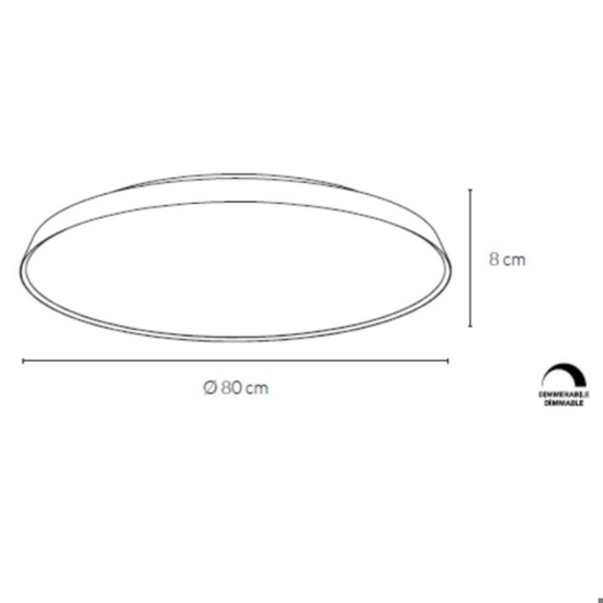 Plafoniera led rotonda sabbia 80w 3000k 4000k vivida pinco