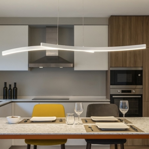 Lampadario orizzontale bianco led 30w 3000k 4000k vivida hyperbola