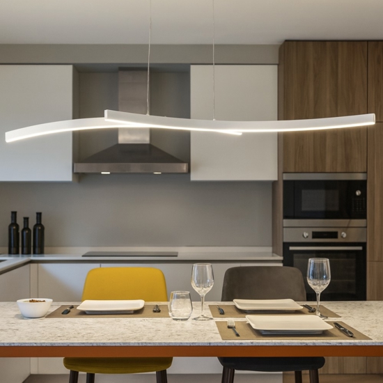 Lampadario orizzontale bianco led 30w 3000k 4000k vivida hyperbola