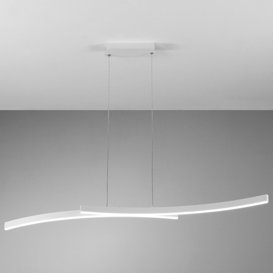 Lampadario orizzontale bianco led 30w 3000k 4000k vivida hyperbola
