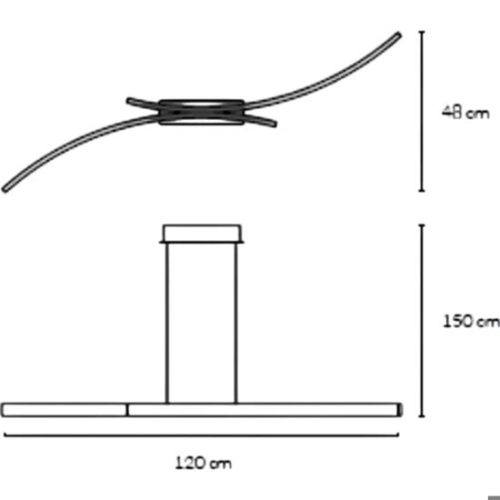 Lampadario vivida hypebola nero led 30w 3000k 4000k