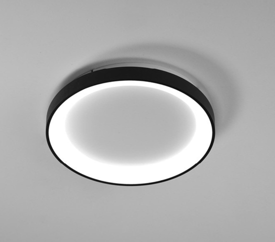 Plafoniera da cucina vivida lifering nera rotonda 48w 3000k 4000k dimmerabile