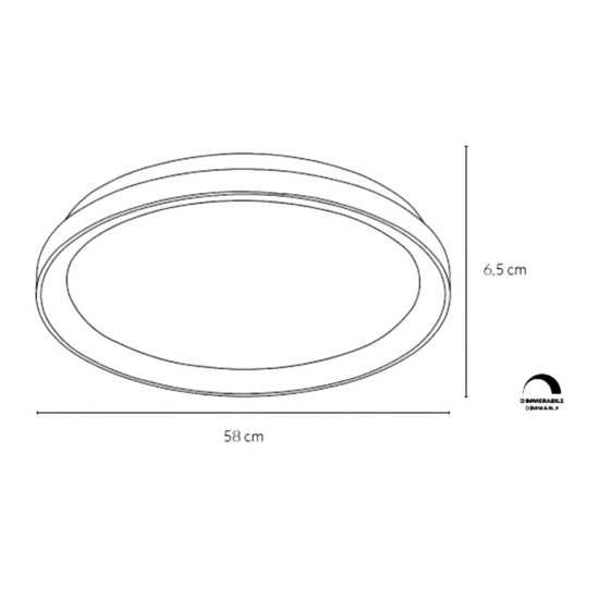 Plafoniera bronzo vivida  lifering-r tonda 60cm led 60w 3000k 4000k
