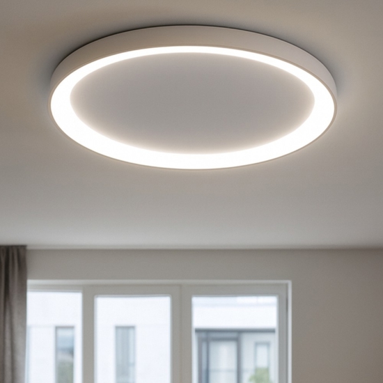 Plafoniera led 60w ovale vivida lifering-r titanio 3000k 4000k dimmerabile