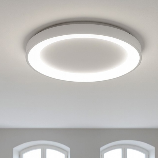 Plafoniera ovale bianca led 80w 3000k 4000k vivida  lifering-r