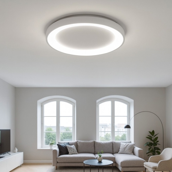 Plafoniera ovale bianca led 80w 3000k 4000k vivida  lifering-r