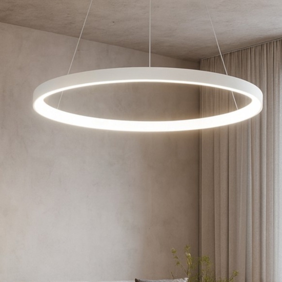 Lampadario rotondo bianco led 60w 3000k 4000k vivida lifering