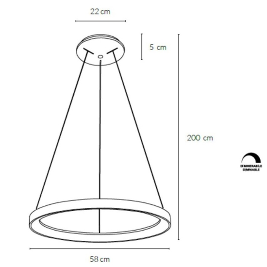 Lampadario rotondo bianco led 60w 3000k 4000k vivida lifering