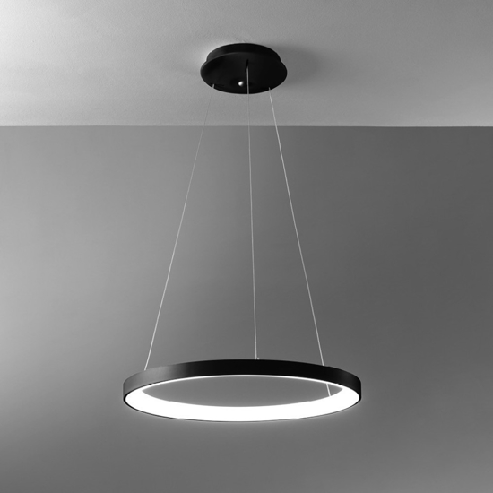 Lampadario per soggiorno nera rotondo led 60w 3000k 4000k vivida  lifering-r