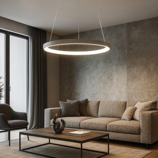Lampadario moderno vivida  lifering-r titanio led 60w 3000k 4000k rotondo