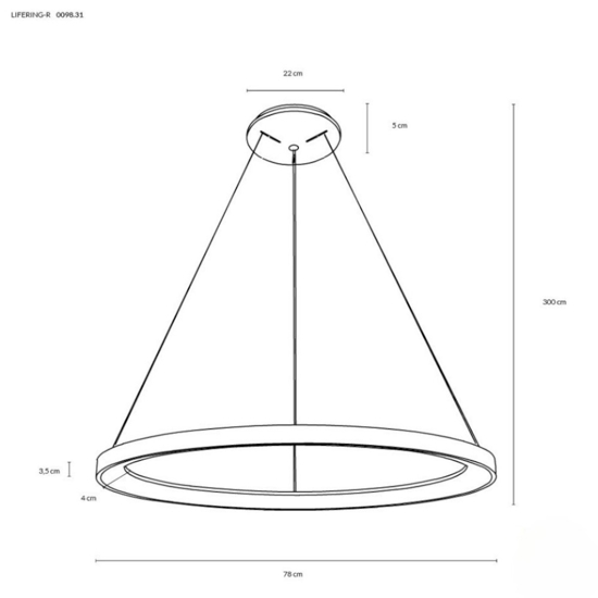 Vivida lifering bronzo lampadario moderno led 80w 3000k 4000k rotondo