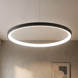 Lampadario vivida  lifering-r nero led 80w 3000k 4000k moderno rotondo